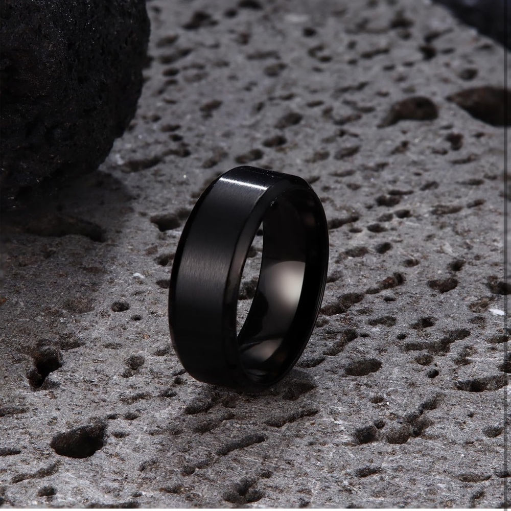 Men’s Stainless Steel Wedding Bands 8MM, 3Pcs Set - Picture 8 of 9